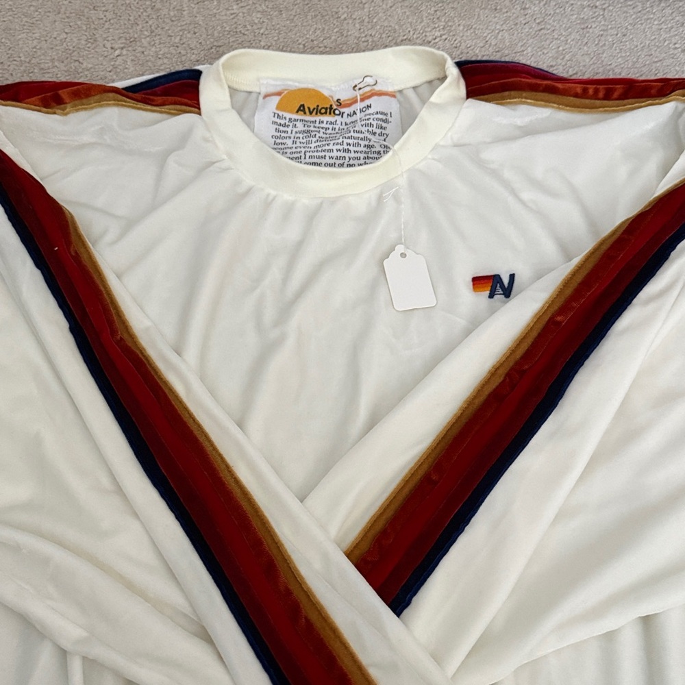 Aviator Nation CLASSIC VELVET RELAXED SWEATSHIRT, size Small, NEW